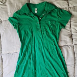 American Apparel kelly green polo shirt dress